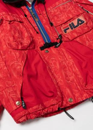 Fila vintage ski team italia red blue black zip parka jacket мужская куртка4 фото