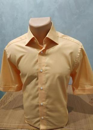Эстетическая хлопковая рубашка с коротким рукавом немецкой торговой марки redmond.2 фото