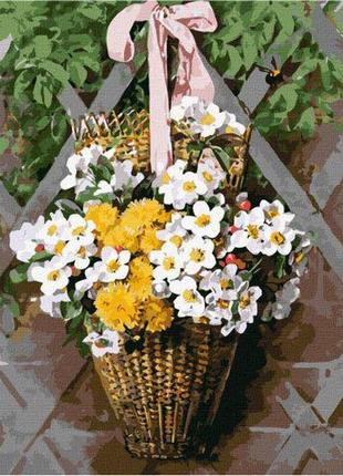 Картина по номерам "корзинка цветов" ★★★★★ от lamatoys