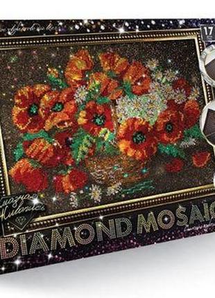 Алмазная живопись "diamond mosaic", "маки" от lamatoys