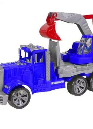 Авто грузовик-экскаватор (синий) от lamatoys