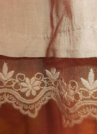 Платье шитье батистовое легкое беж мини  р. s-м - хлопок 100% - италия.4 фото