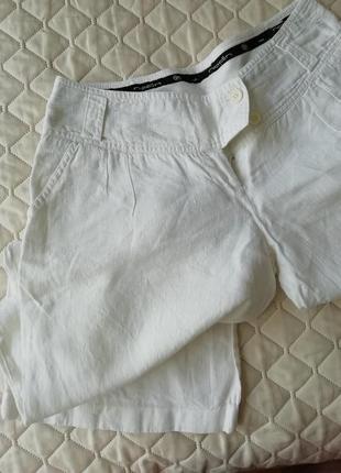 Літні лляні білі широкі брюки2 фото