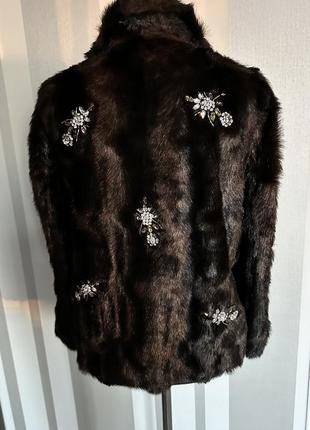 Шикарна шубка з еко матеріалу зі стразами під норку zara