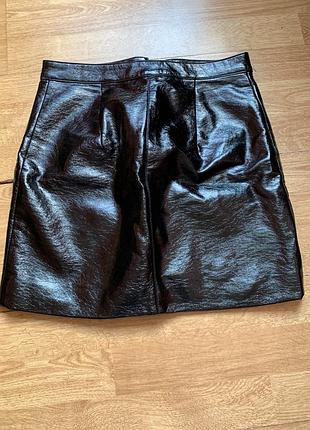 Лакова спідниця лаковая юбка h&m
