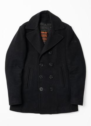 Schott nyc. melton wool navy pea coat чоловіче напівпальто