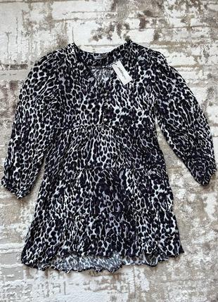 Леопардовое платье короткое мини платье, женское платье леопардовый принт свободного кроя5 фото