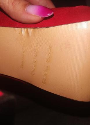 Червоні замшеві туфлі4 фото