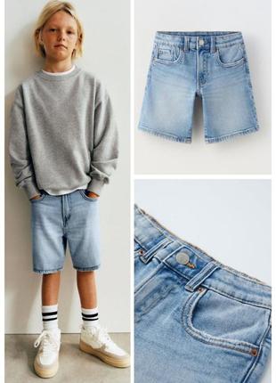 Голубые джинсовые шорты zara для мальчика подростка 164