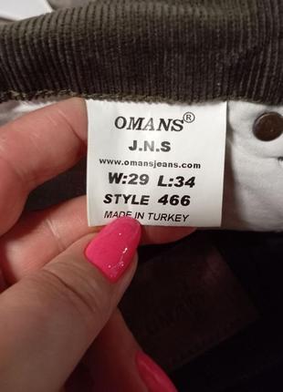 Вельветові чоловічі джинси / штани omans j.n.s2 фото