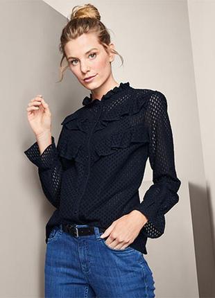 Стильная удобная женская кружевная блуза, блузка от tcm tchibo (чибо), нитевичка, s-4xl2 фото