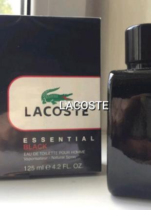 Классный парфюм lacoste essential black for men 125 мл.