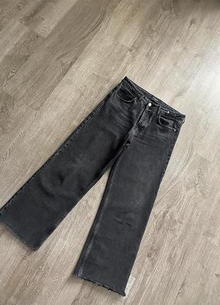 Стильні актуальні джинси zara графіт1 фото