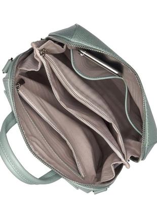 Рюкзак жіночий з натуральної шкіри сіро-зелений vito torelli 1012 4081/1097 з пітоном3 фото