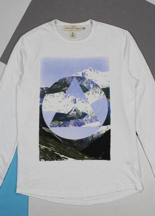 Базовий лонгслів / тонка кофтина з красивим принтом від h&m