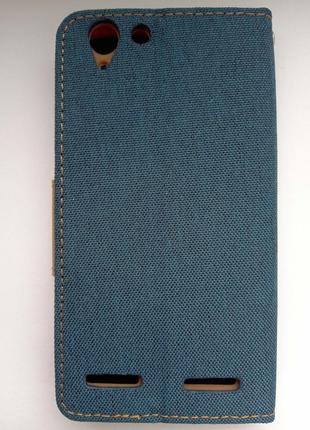 Чохол-книжка goospery з тканини для lenovo a6020 blue2 фото