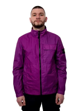 Куртка stone island nylon garment dyed overshirt magenta