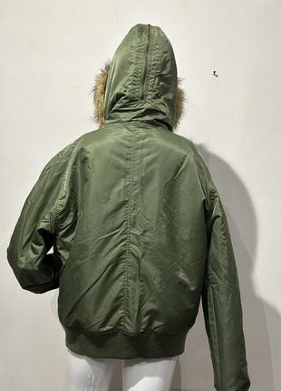 Бомбер нейлон хаки зелена куртка аляска с капюшоном курточка нейлонова5 фото