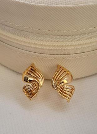 Сережки медзолото xuping jewelry 18k. 2,1 см.