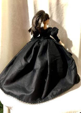 Одяг для ляльки барбі, чорна бальна сукня з мереживом6 фото