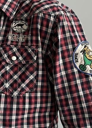 Scotch soda western patch рубашка вышивка патчи интересна американский стиль вестерн датский дизайн уникальна в клетку красивая3 фото