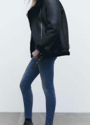 Дубленка zara, авиатор зара, размер s