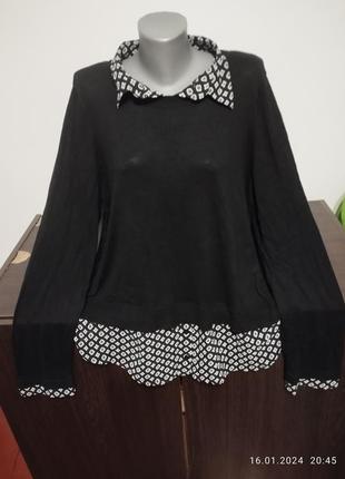 Комбинированная блуза24 размер1 фото