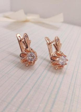 Сережки з медичного золота xuping, 18 k