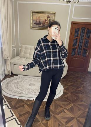 Вкорочена сорочка в клітинку