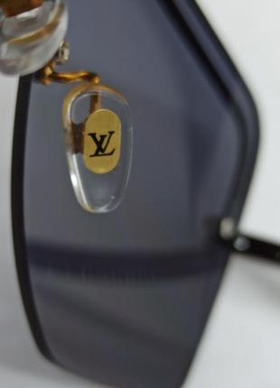 Очки в стиле louis vuitton унисекс солнцезащитные маска черные в черном металле6 фото