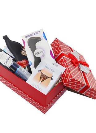 Подарунковий набір вібратор маска лубрикант змаска масажна олія маска на очі 14 лютого річниця