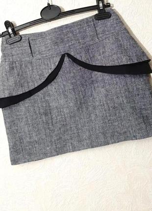 Новая,сток мини юбка с двойной баской