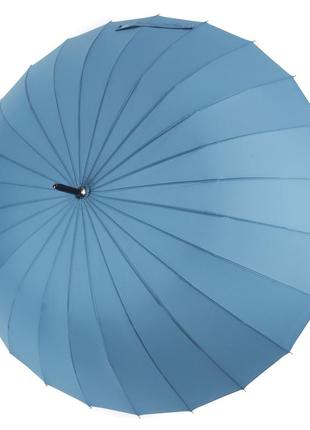 Качественный зонт трость анти-шторм с 24 спицами с большим куполом и механической системой открытия3 фото