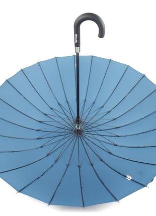 Качественный зонт трость анти-шторм с 24 спицами с большим куполом и механической системой открытия8 фото