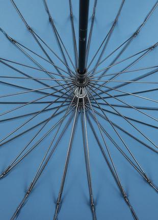 Качественный зонт трость анти-шторм с 24 спицами с большим куполом и механической системой открытия10 фото