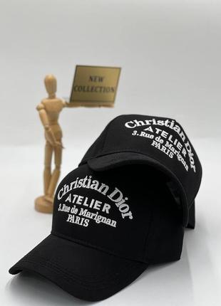 Мужская кепка christian dior черная с вышитым лого