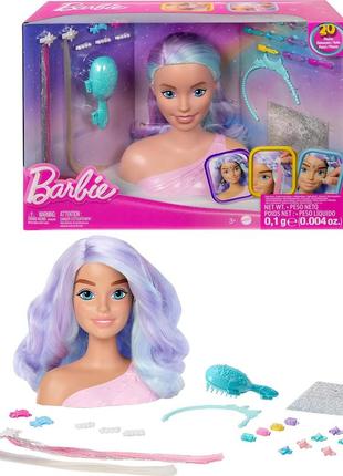 Манекен для причесок barbie fairytale styling head, pastel fantasy hair