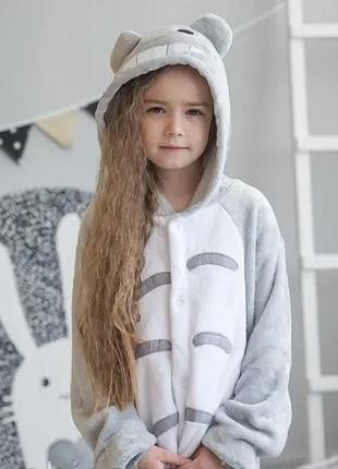 Кигуруми тоторо детская теплая пижамка с вельсофта. на рост: 90-190 см. прекрасный подарок 🎁1 фото