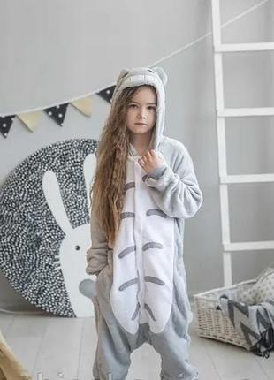 Кигуруми тоторо детская теплая пижамка с вельсофта. на рост: 90-190 см. прекрасный подарок 🎁3 фото