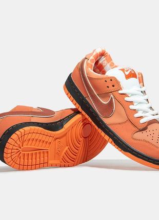 Мужские кроссовки nike sb dunk low orange lobster / найк сб данк лоу демисезонные / весенние / летние / осенние низкие оранжевые данки4 фото