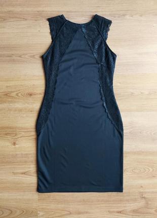 Трикотажное черное платье футляр по фигуре с кружкой, платье h&amp;m, p. s5 фото