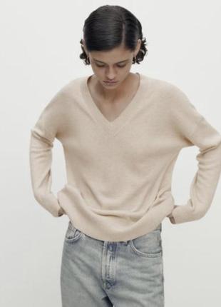 Свитер оверсайз в составе шерсть кашемир massimo dutti