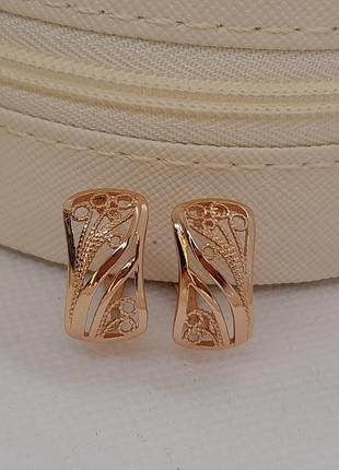 Сережки xuping ро, висота 1,7см.