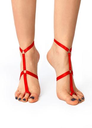 Чокер на 2 ножки art of sex - stelia, цвет красный портупея