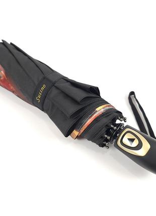 Зонт женский полуавтомат складной susino с 9 спицами, антишторм, легкий, черный2 фото