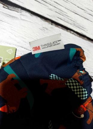 Детские краги с медведями варежки лыжные на мальчика водонепроницаемые непромокаемые h&amp;m