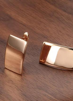 Класичні сережки, позолота 18к