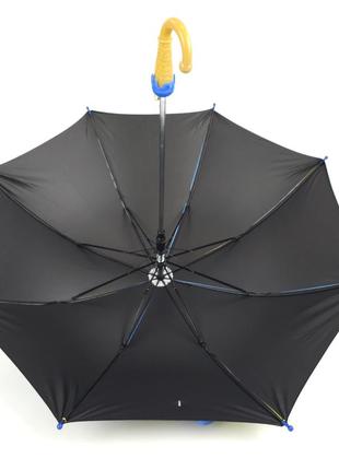Зонтик трость полуавтомат для малыша с системой антиветер, голубой с принтом "гадкий я"3 фото