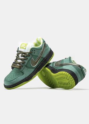 Жіночі кросівки nike sb Streifen low green lobster" / найк сб данк лоу демісезонні / весняні / літні / осінні низькі зелені данки