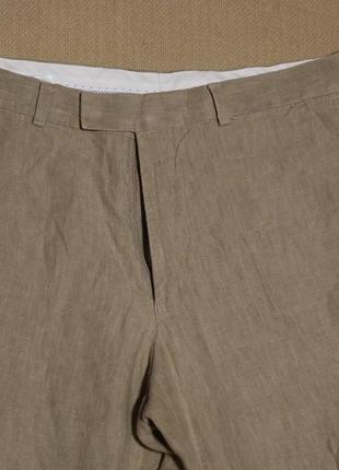 Свободные легкие бежевые льняные брюки next formal wear англия 34 r2 фото